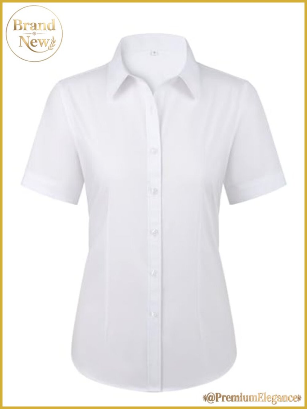 Womens Stain Shield Short Sleeve Button Down Blouse Wrinkle Free Work Top